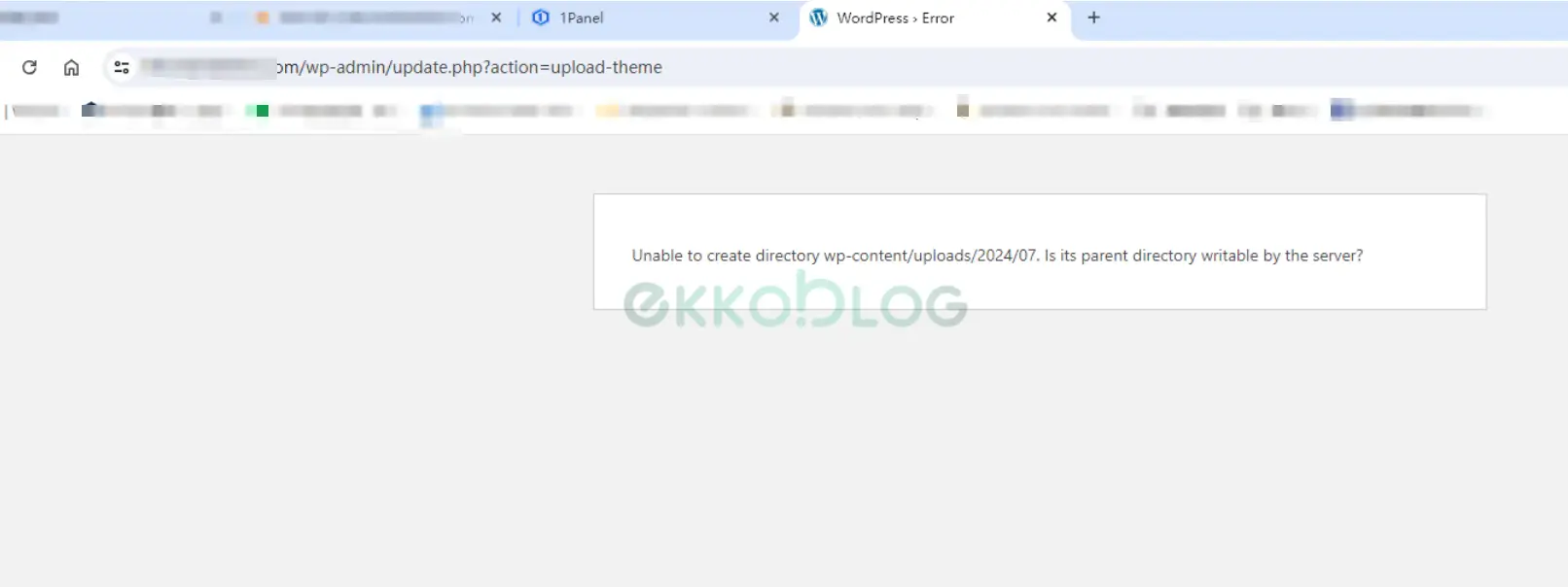 【小知识】使用1panel建立的wordpress无法安装主题如何解决？-EkkoBlog