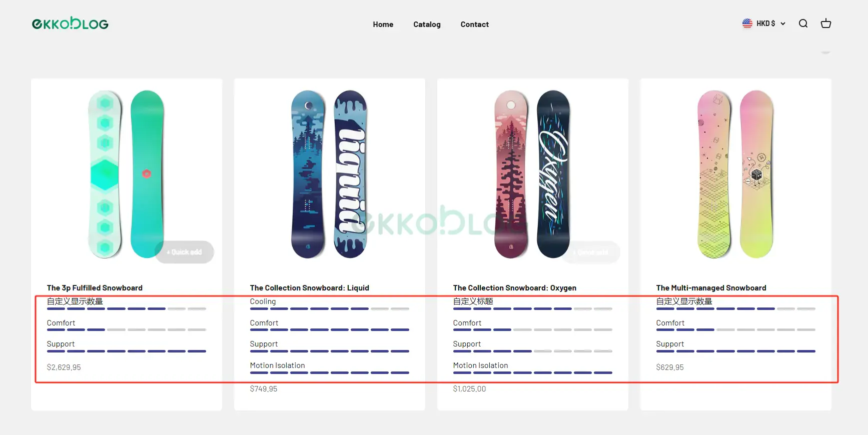【impact主题二开教程】产品卡添加属性显示性能指示条-EkkoBlog